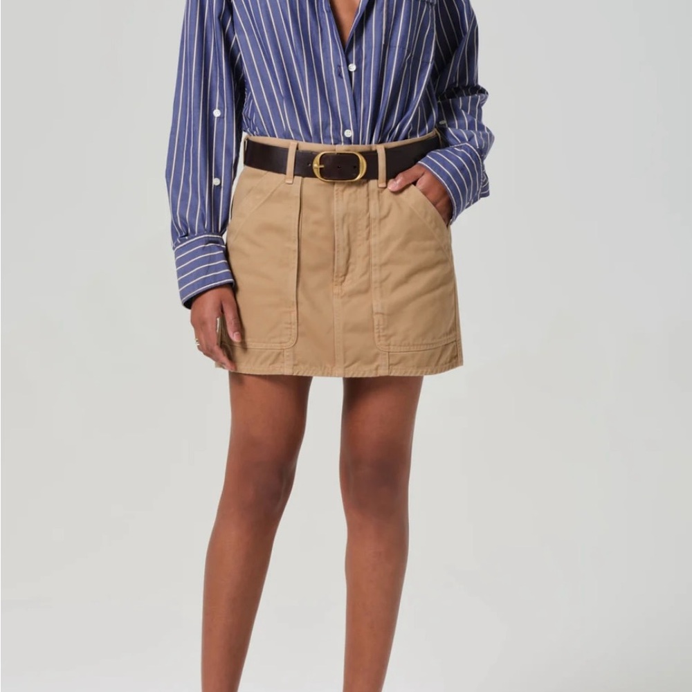 Citizens Of Humanity Norelle Khaki Mini Skirt. NWT. 27.